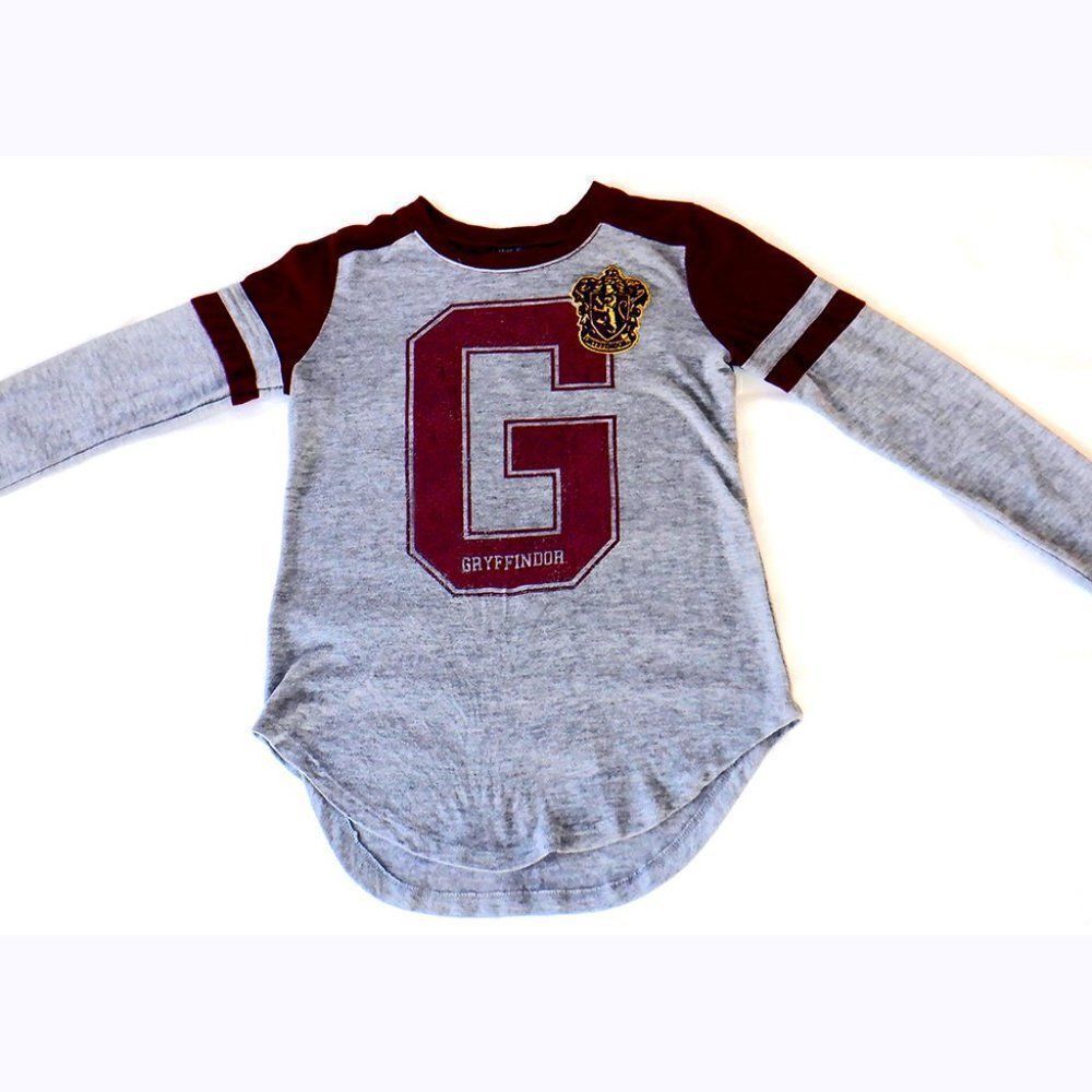 Harry Potter Gryffindor gray/maroon l/s top